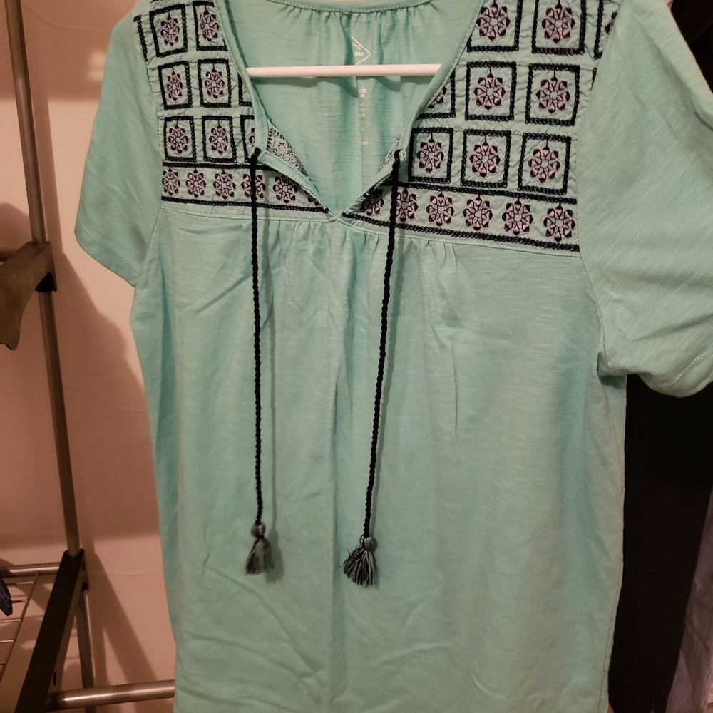 Boho style short sleeved shirt